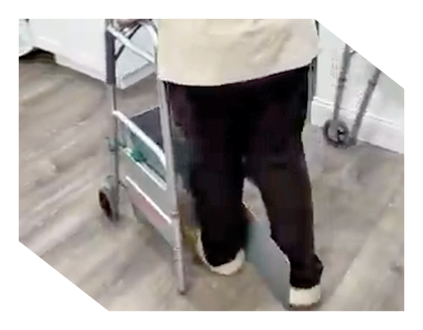 Older lady walking with E-Z Gait